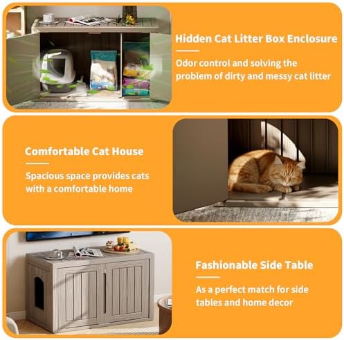 Cat Litter Box Enclosure, Indoor Outdoor Cat House - Image 3