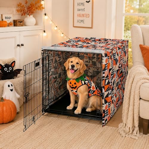 Explore Land Halloween Pattern Dog Crate Cover, 36 Inches by ExploreLand