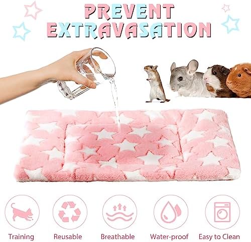 Haull 4 Pcs Waterproof Guinea Pig Bedding Mat, Cute Star, 13 x 10 - Image 3