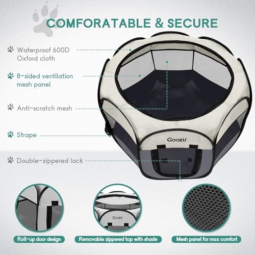 Goozii Pet Cat Playpen for Indoor Cats Enclosed, Puppy Dog Play Pen for Outdoor - Image 4