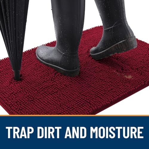 OLANLY Dog Door Mat for Muddy Paws 44x24, Super Absorbent Chenille Mud Mat - Image 2