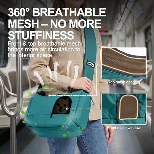Dog Carrier Sling for Small Dogs & Cats Hand-Free Puppy Sling Purses - Image 2