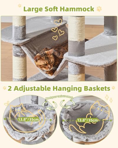 Taoqimiao 76in Cat Tree, Tall Sturdy Cat Tower - Image 4