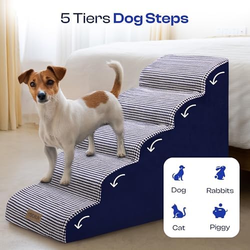 Miorun Dog Stairs for High Beds, 24.5" Foam Pet Ramp Step for Small Dogs - Image 7