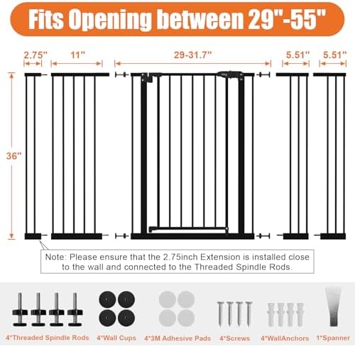 keny 36" Extra Tall Baby Gate for Stairs - Image 6