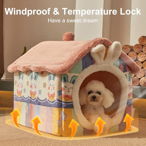 Cute Small Dog House Indoor, Foldable House Kennel Bed Mat - Image 4