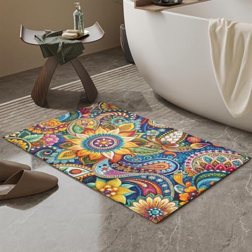 Colorful Mandala Flower Bath Mat - Image 5
