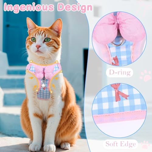 Cat Harness and Leash Set, Escape Proof Soft Vest Walk Pink Small - Image 3