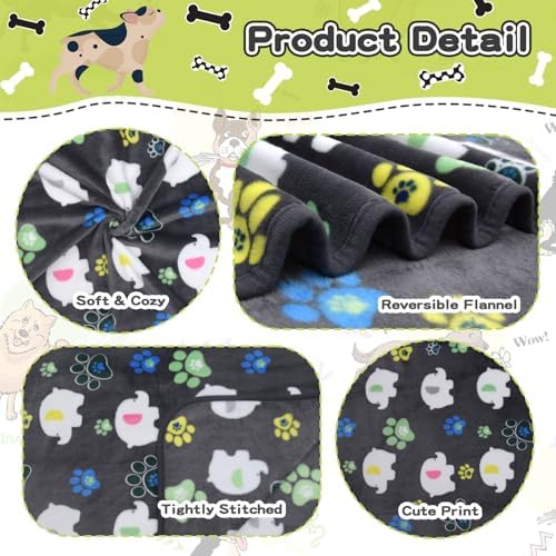 Rezutan Blanket for Large Dogs & Cats Soft Reversible Fleece 40"x31" - Image 3