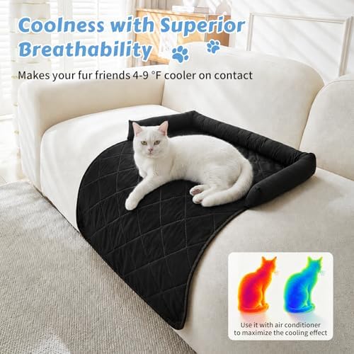 Cooling Dog Bed Mats with Neck & Head Support, 31.5 x 23.62 inch Black - Image 3