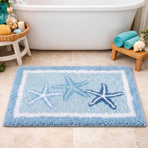 Boao Beach Bathroom Rug Bath Mat Starfish Non-Slip Soft 24 x16 Inches - Image 6