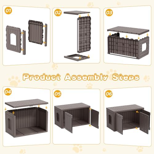 Cat Litter Box Enclosure, Indoor Outdoor Cat House Weatherproof, Side Table - Image 6