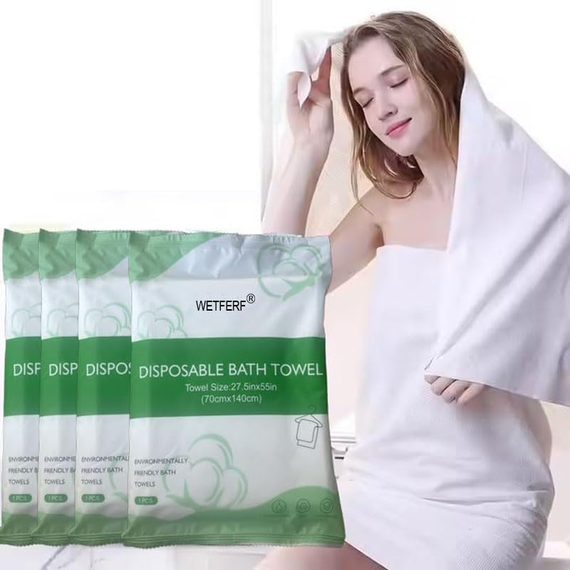 5 Pack Disposable Bath Towels Large 55"x27.5" Thick by Unknown