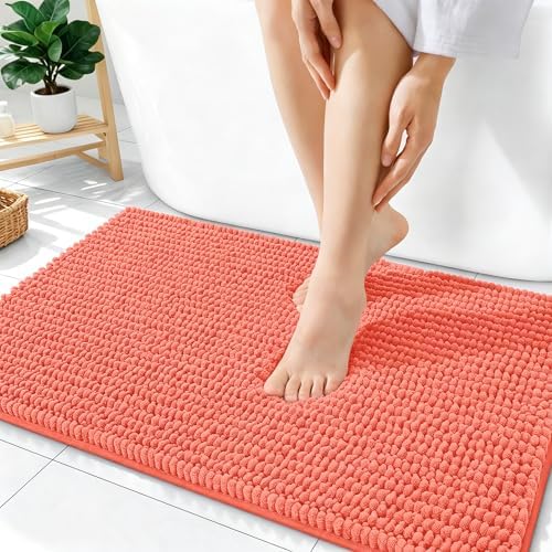 OLANLY Thick Chenille Bathroom Rugs 36x24, Soft Absorbent Bath Mat by OLANLY