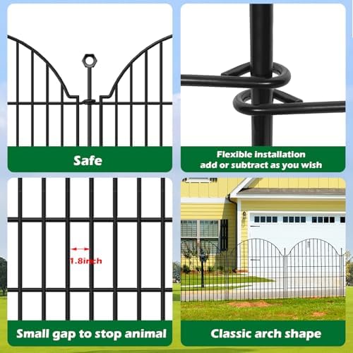 10 Panels No Dig Decorative Outdoor Garden Fence, 24in x20ft - Image 4