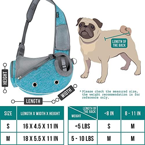 PetAmi Small Dog Sling Carrier, Puppy Cat Hands-Free Purse, 5 lb, Sea Blue - Image 2