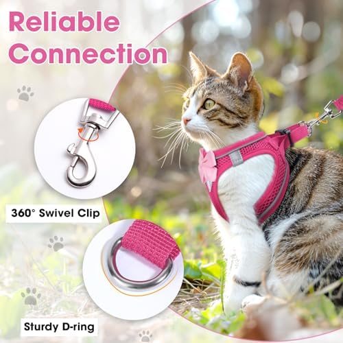 Cat Vest Harness and Leash Set, Escape Proof Kitten Harness Pink S - Image 6