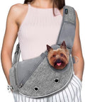 PetAmi Small Dog Sling Carrier, Puppy Cat Hands-Free Purse, 10 lb by PetAmi