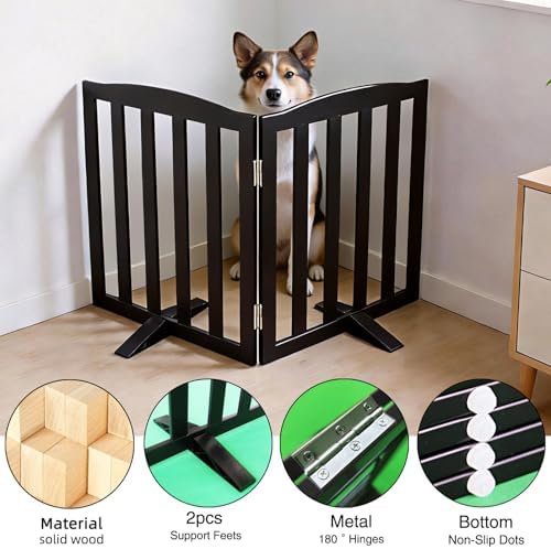 Freestanding Dog Gate Indoor, Doggie Gate Foldable Pet Gates - Image 5