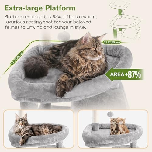 Globlazer Giant Cat Tree for Indoor Large Cats, Light Grey - Image 2