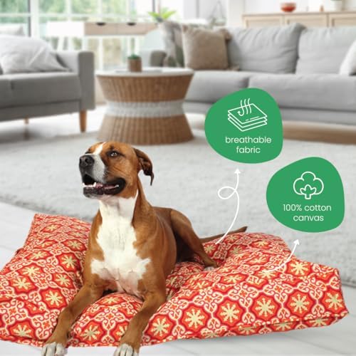 Molly Mutt Pink & Yellow Dog Bed Cover, Non-Toxic & 100% Cotton - Image 4