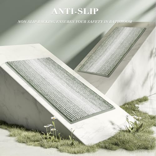 BSICPRO Large Bathroom Rugs Runner, 22x60 Striped Bath Mats - Image 5