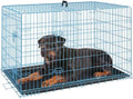 FDW | 42" Foldable Metal Dog Crate | Blue | Cage by FDW