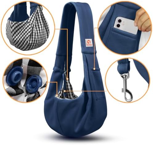 Tomkas Small Dog Cat Sling Carrier Puppy Purse Travel Wrap Soft Crossbody Pet - Image 4