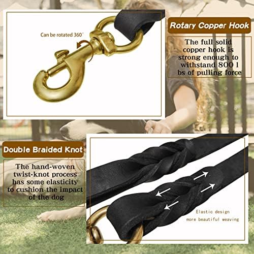 Leather Dog Leash - 6ft x 3/4 inch - Image 4