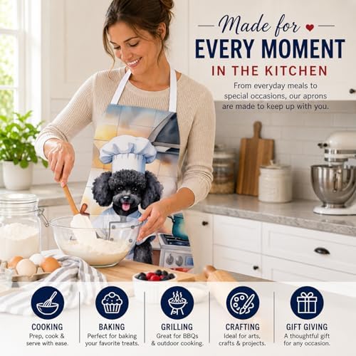 Caroline's Treasures Black Poodle The Chef Apron Cooking Kitchen Server Baking - Image 6