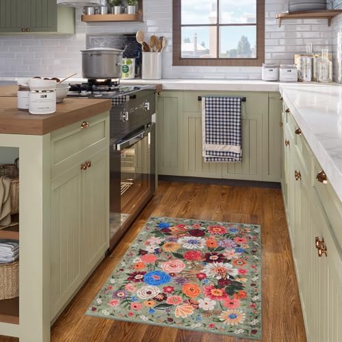 Green Washable 2x3 Entry Rug, Small Rugs - Image 4