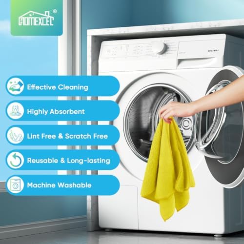 HOMEXCEL Yellow Microfiber Cleaning Cloth, Microfiber Towels - Image 6