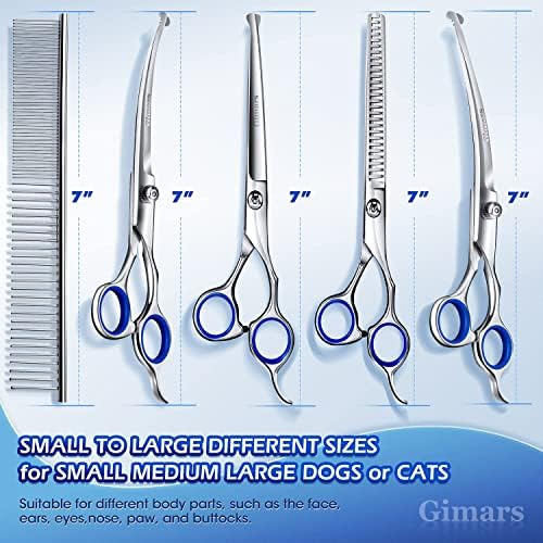 Gimars 7.0in Professional 4CR Stainless Steel Safety Round Tip 6 in 1 Dog - Image 2