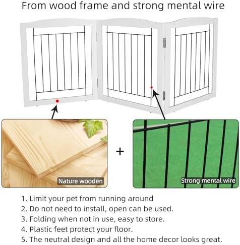ZJSF Freestanding Foldable Dog Gate - Image 5