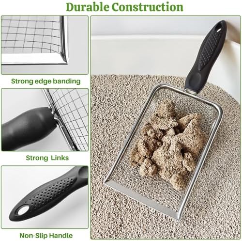 2Pcs Cat Litter Scoop Metal Stainless Steel Mesh Kitty Litter Scoop - Image 6