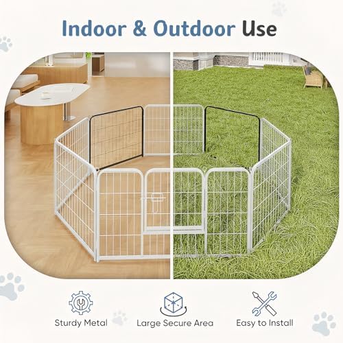 DUMOS Dog Playpen 24 Inch 2 Panels Indoor Outdoor Metal Pet Fence - Image 4