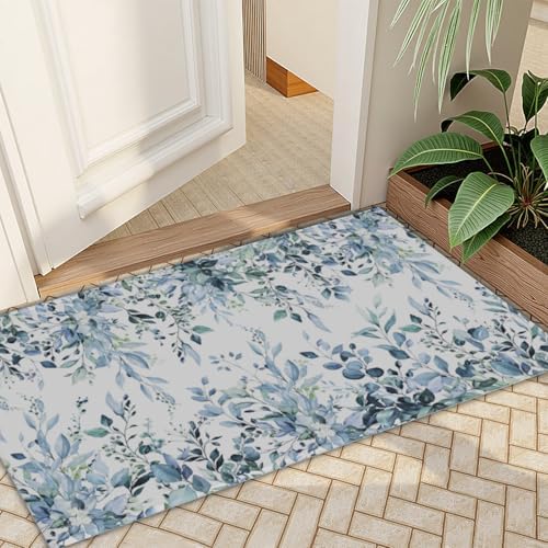 Giwawa Blue Eucalyptus Bath Rug Sage Leaves Bathtub Mat Extra Soft Absorbent - Image 7