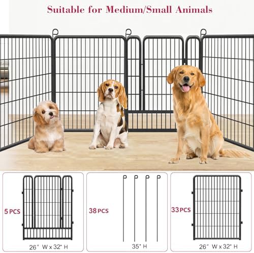 Dog Playpen Pet Fence Outdoor for Yard, 32inch 38 Panels Dog Pens Outside - Image 3
