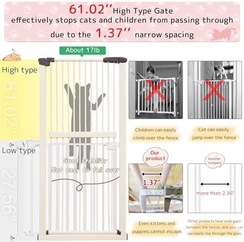 Lumizone 61.02" Extra Tall Pet Gate - Image 4
