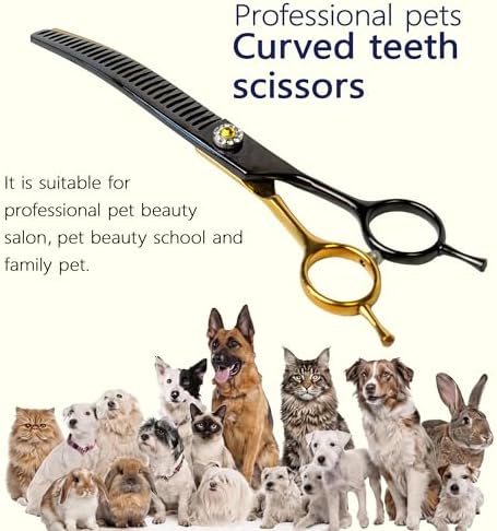 7" Curved Thinner Dog Scissor, Curved Chunker Scissors, 28 Teeth - Image 7