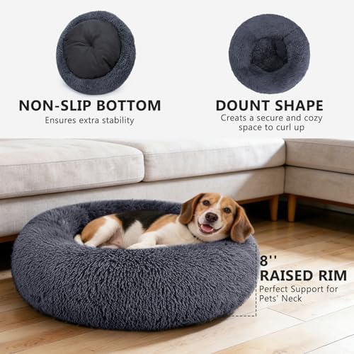 MIXJOY Orthopedic Dog Bed Comfortable Donut Cuddler Round Pet Beds Ultra Soft - Image 3