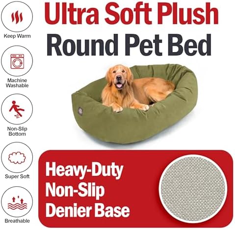 Majestic Pet 40 Inch Suede Calming Dog Bed Washable – Cozy Soft Round Dog Bed - Image 6
