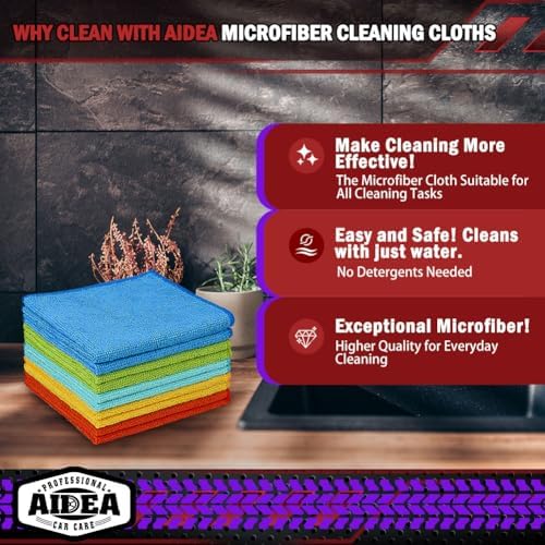 AIDEA Microfiber Cleaning Cloth 20PK, Microfiber Towels - Image 2