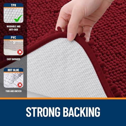 OLANLY Bathroom Rugs 36x24, Extra Soft Absorbent Chenille Bath Rugs - Image 6