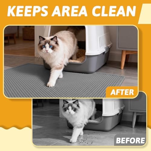 Pieviev Cat Litter Mat, Double-Layer Waterproof Litter Trap - Image 5