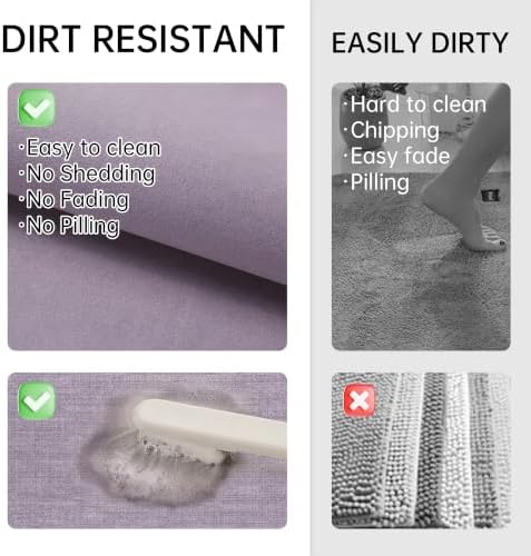 Mecko Bath Mat Ultra Thin Lavender Purple - Image 7