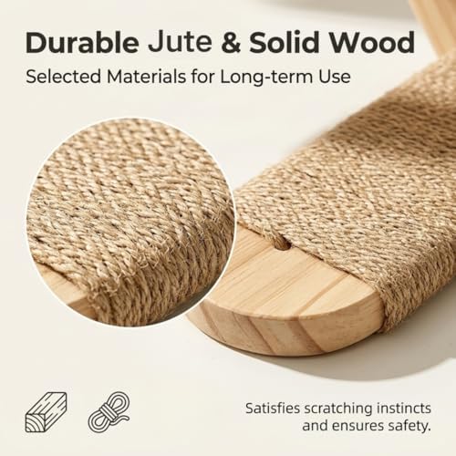 Wall Mounted Cat Shelf, 2 Pack 2 Step Wooden Stairway - Image 3