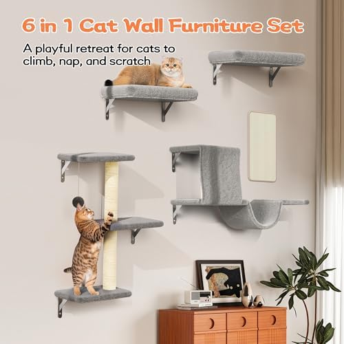 6-in-1 Wall Mounted Cat Climber Set - Image 5