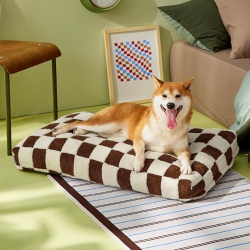 LE SURE Cute Aesthetic Dog Bed for Crate, Jacquard Thick Pet Pillow 35x22 - Image 6