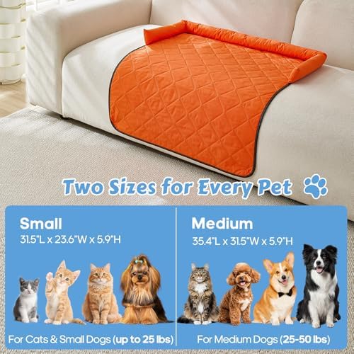 Cooling Dog Bed Mats with Neck & Head Support, 35.43 x31.5 inch Orange - Image 5
